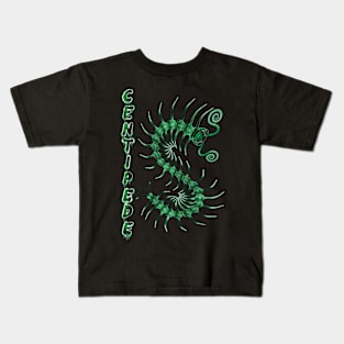 Green Centipede with Spray Paint Kids T-Shirt